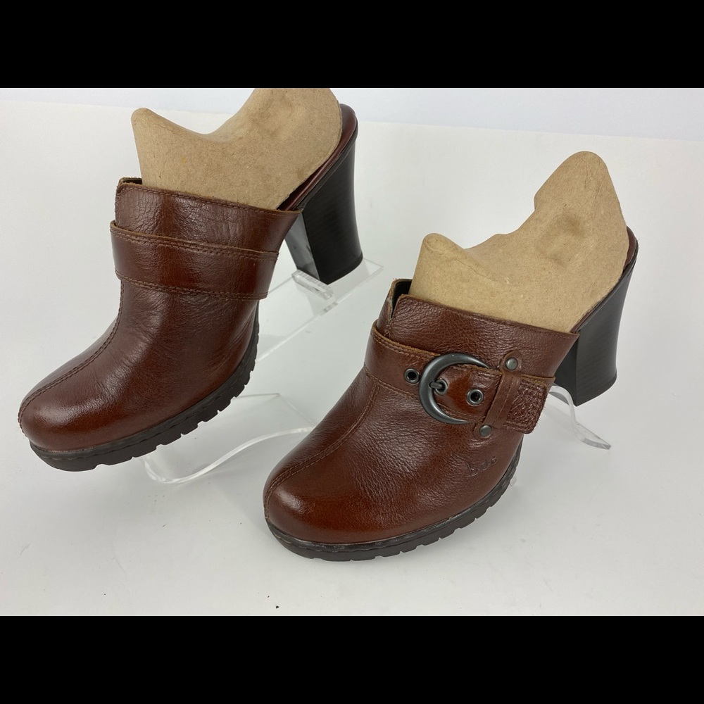 BOC Born Concepts Brown Leather Platform Mules